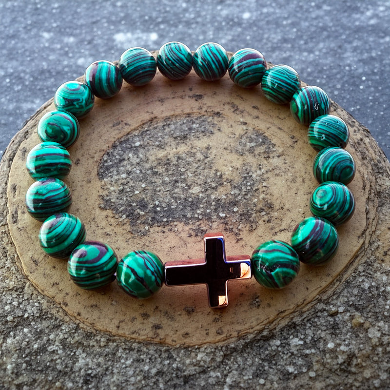 012 - Natural MALACHITE Stone Bracelet 10mm 1Pcs