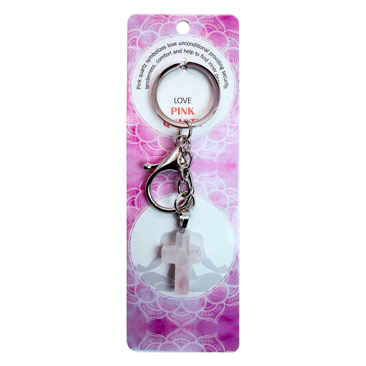 029 - Natural Cross Stone Keychain 1 Pcs