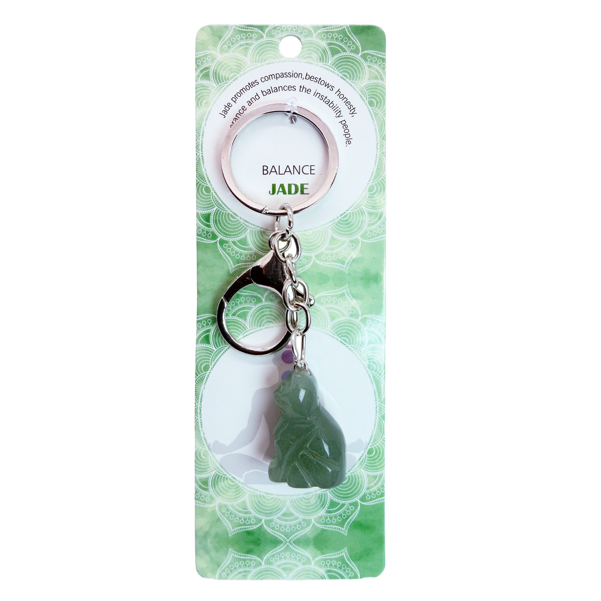 027 - Natural Cat Stone Keychain 1 Pcs