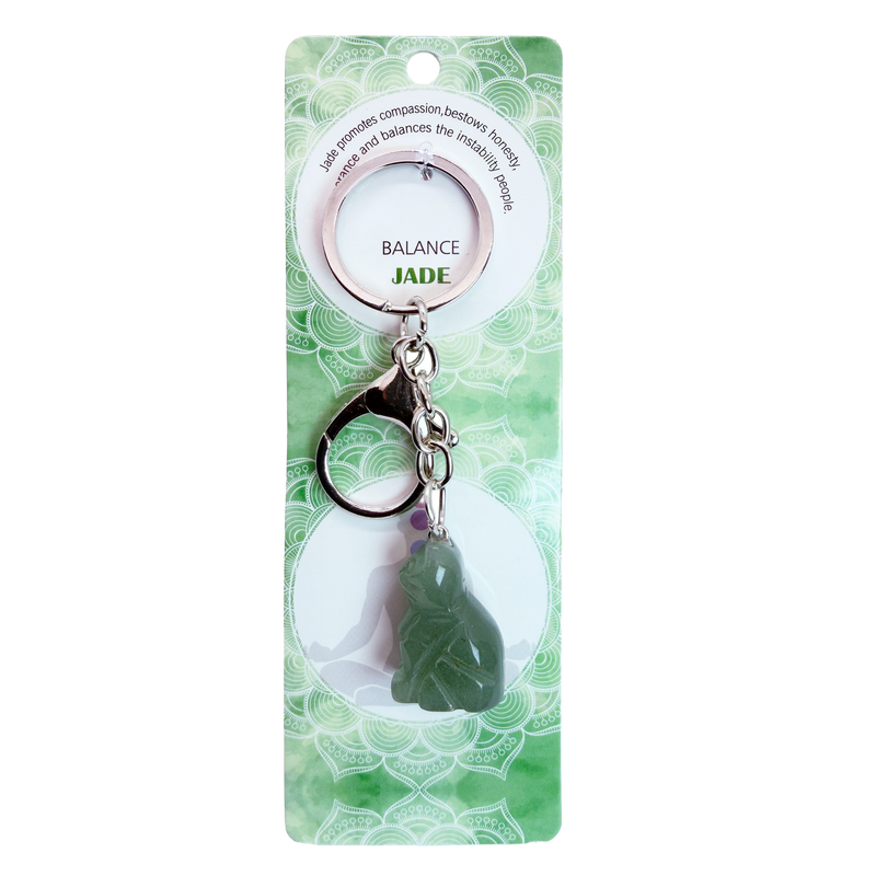027 - Natural Cat Stone Keychain 1 Pcs