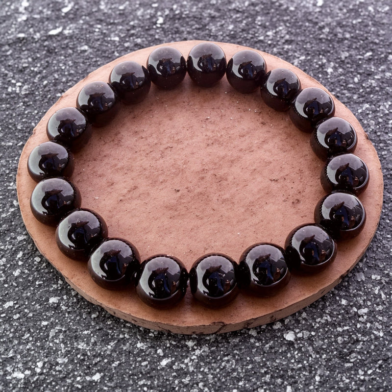 005 - Natural OBSIDIAN Stone Bracelet 10mm 1Pcs