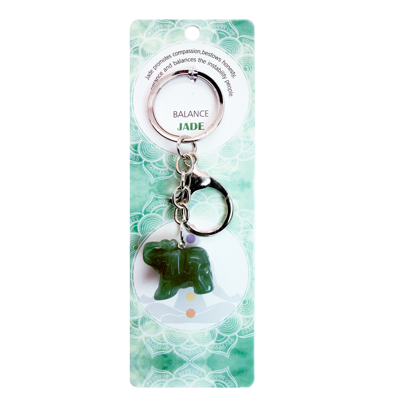 024 - Natural Elephant Stone Keychain 1 Pcs
