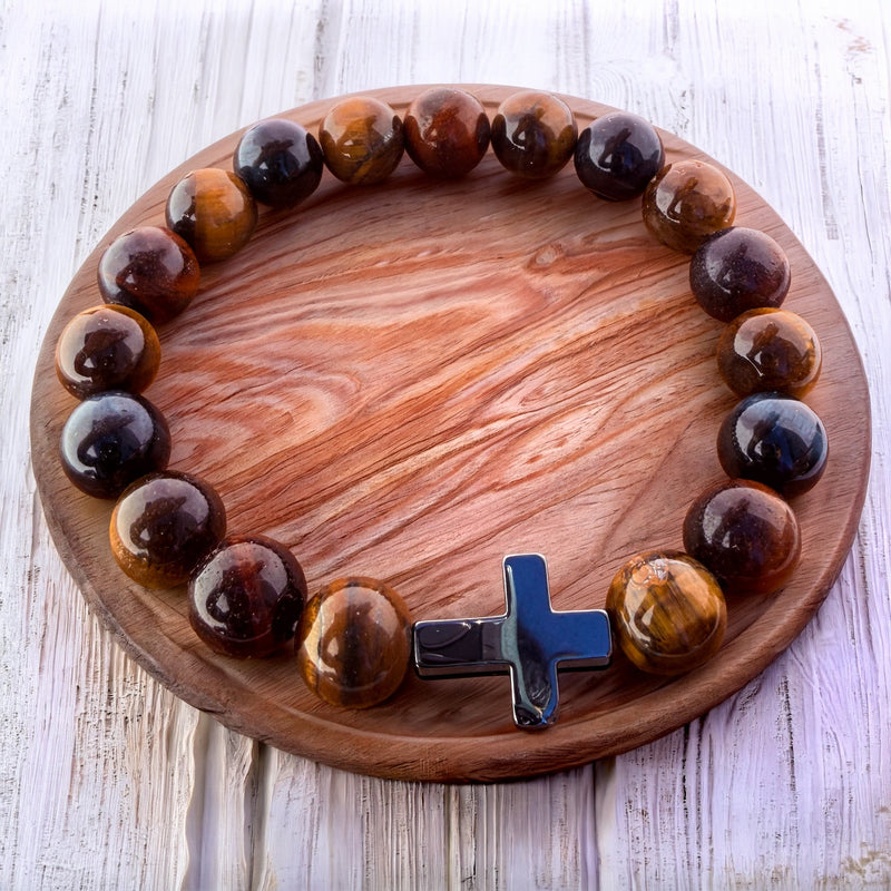 021 - Natural Red Tiger's Eye Stone Bracelet 10mm 1Pcs
