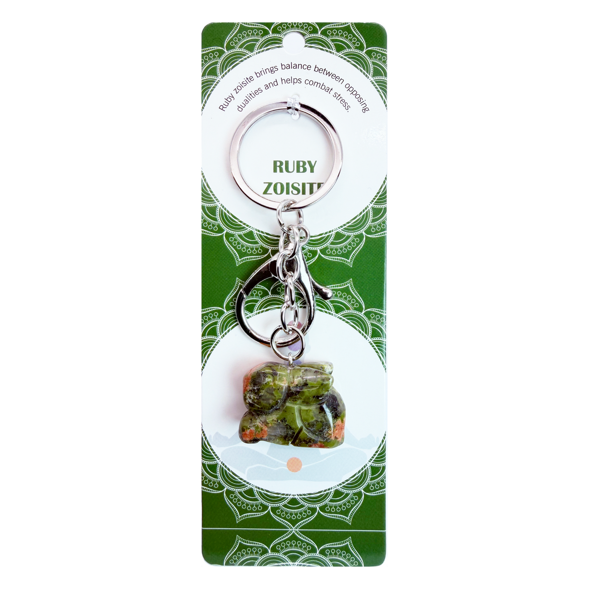 028 - Natural Rabbit Stone Keychain 1 Pcs