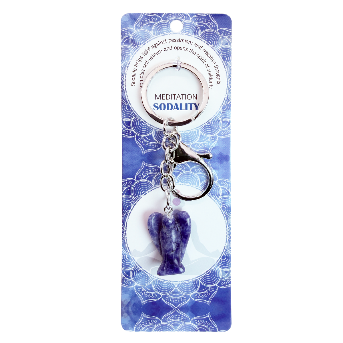 022 - Natural Angel Stone Keychain 1 Pcs