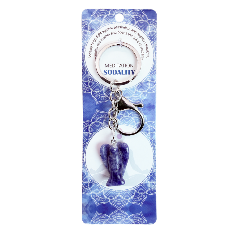 022 - Natural Angel Stone Keychain 1 Pcs