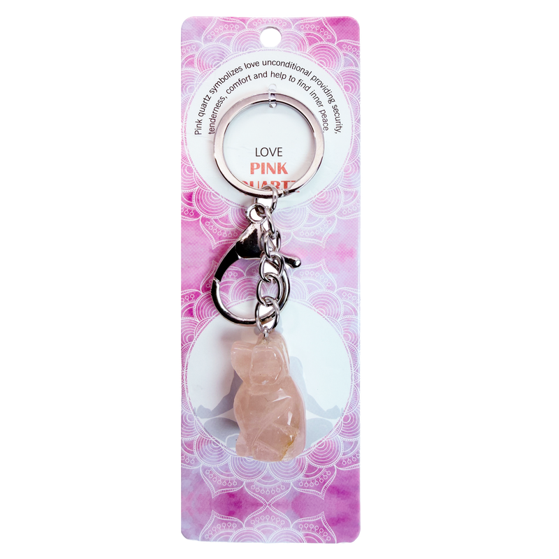 026 - Natural Dog Stone Keychain 1 Pcs