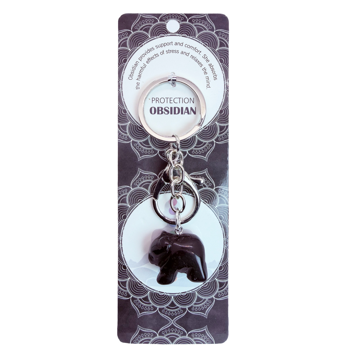 023 - Natural Bear Stone Keychain 1 Pcs