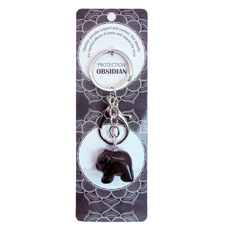023 - Natural Bear Stone Keychain 1 Pcs