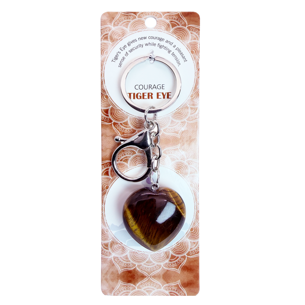 025 - Natural Heart Stone Keychain 1 Pcs