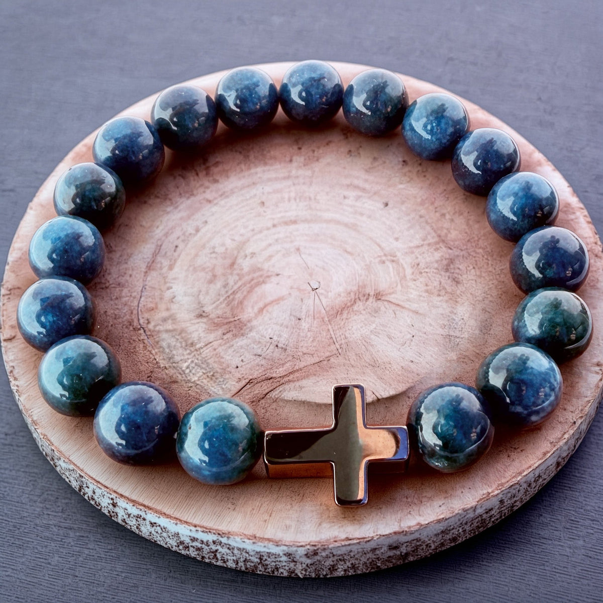 004 - Natural APATITE Stone Bracelet 10mm 1Pcs