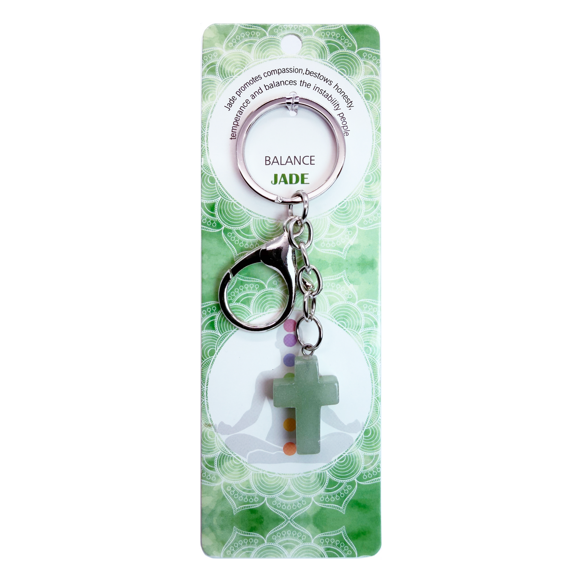 029 - Natural Cross Stone Keychain 1 Pcs