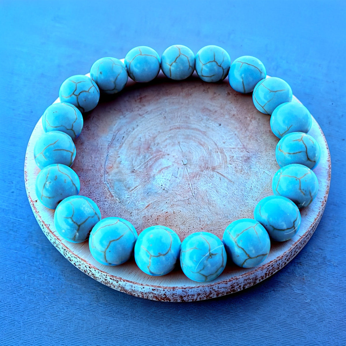 013 - Natural Turquoise Stone Bracelet 10mm 1Pcs