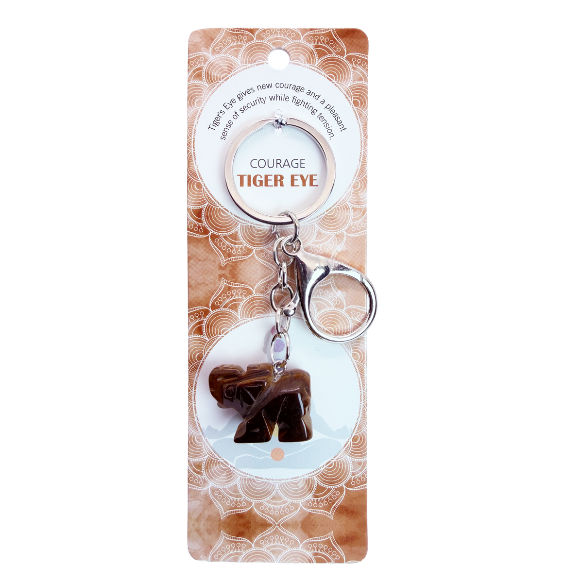 024 - Natural Elephant Stone Keychain 1 Pcs