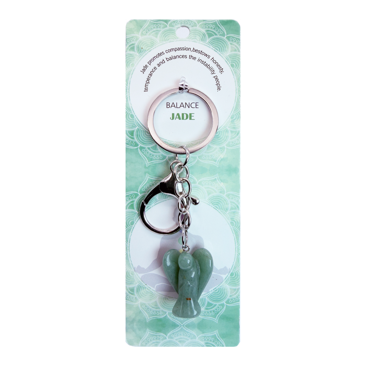 022 - Natural Angel Stone Keychain 1 Pcs