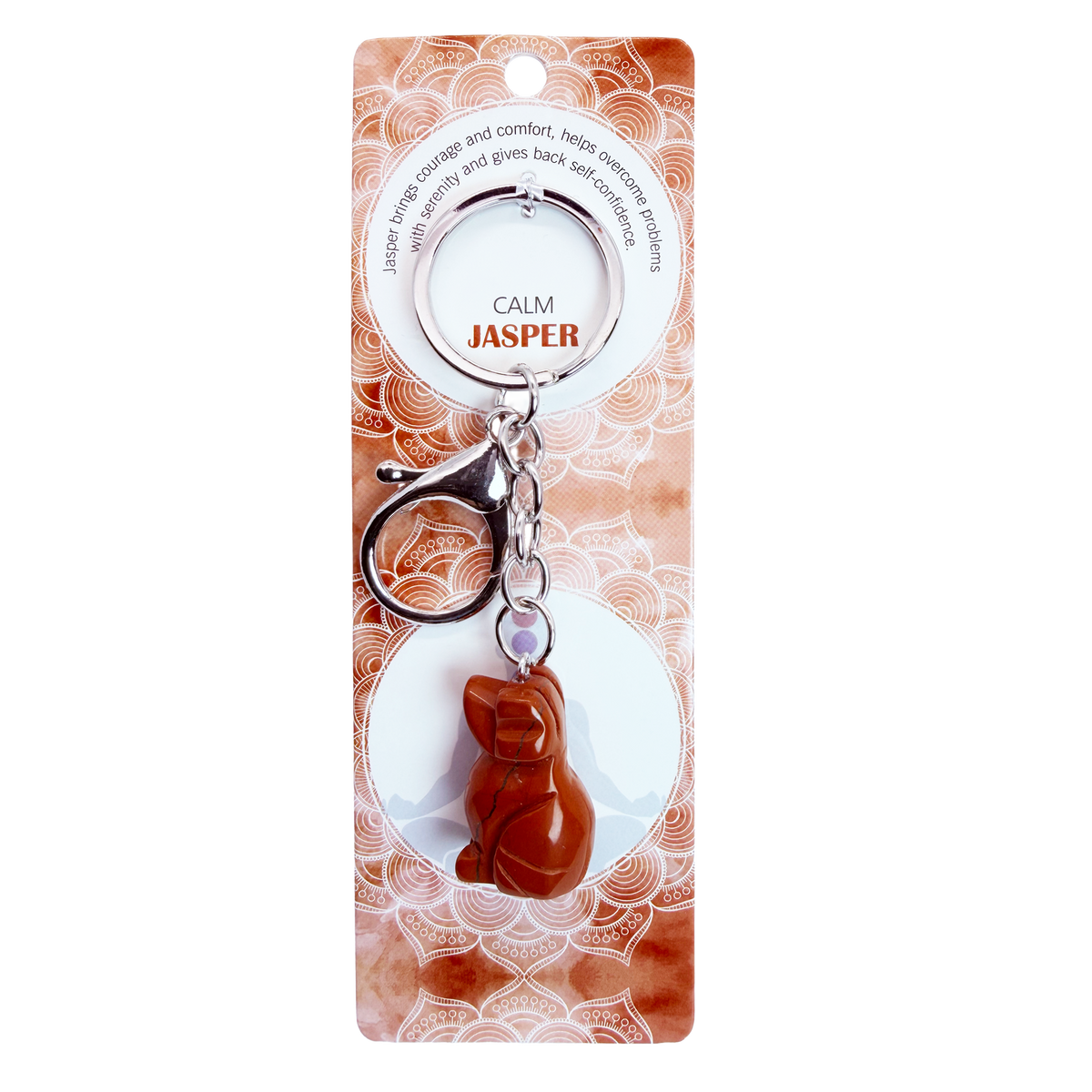 026 - Natural Dog Stone Keychain 1 Pcs