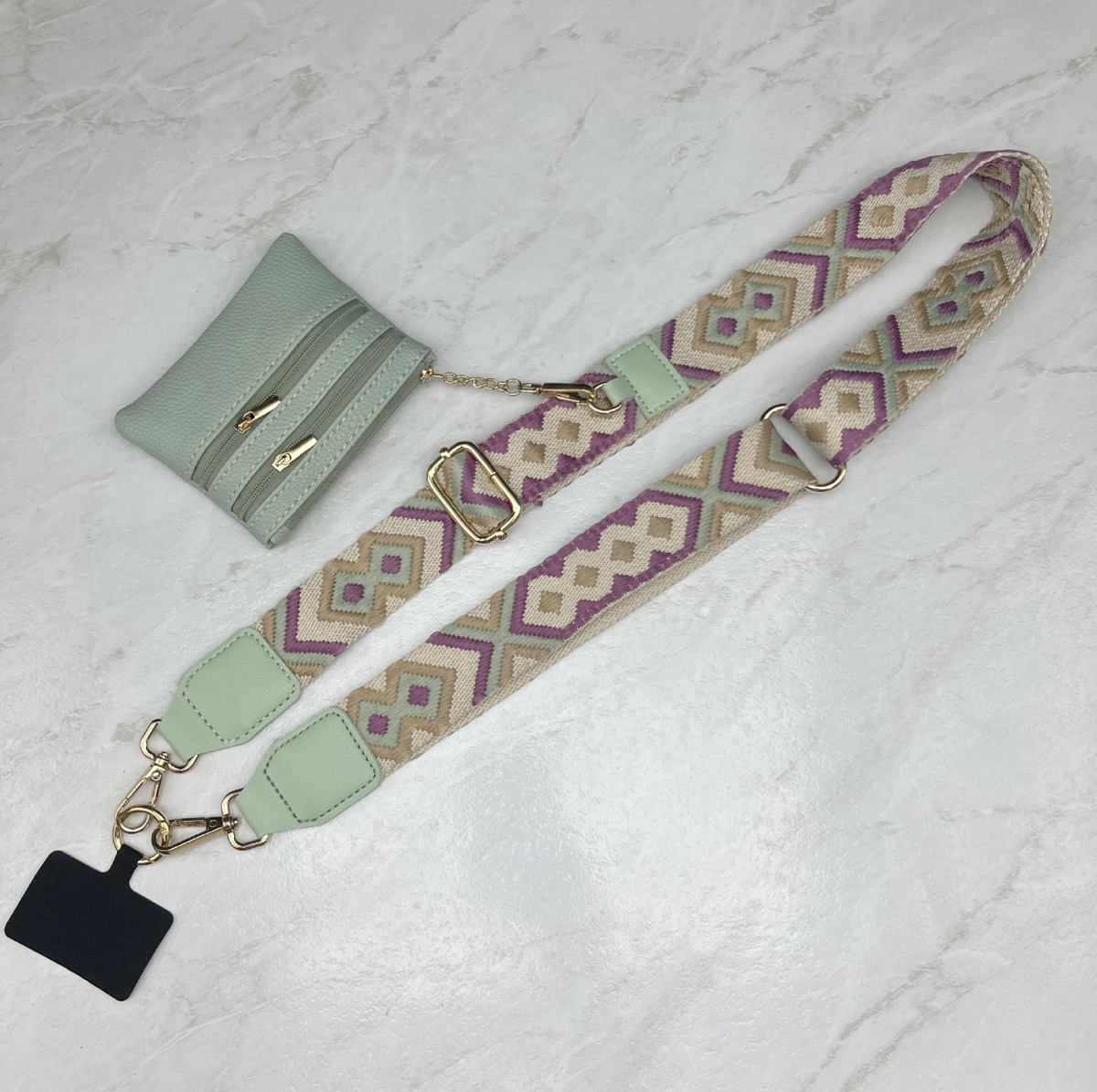 032 - Long Keeper Phone Strap Crossbody with Zipper Wallet Phone Chain