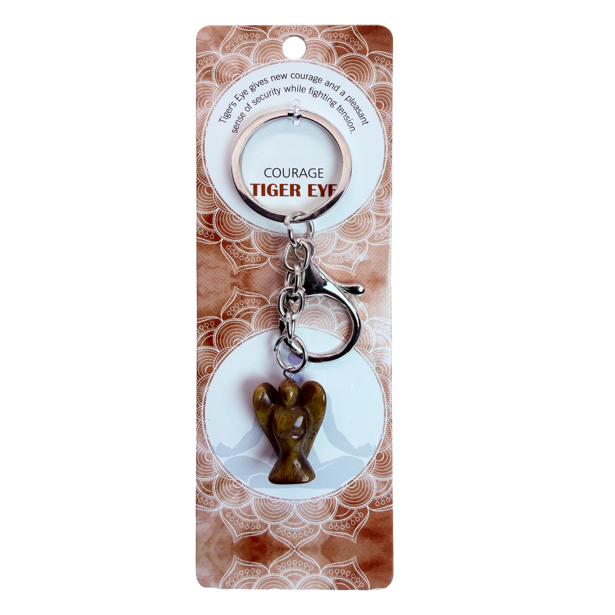 022 - Natural Angel Stone Keychain 1 Pcs