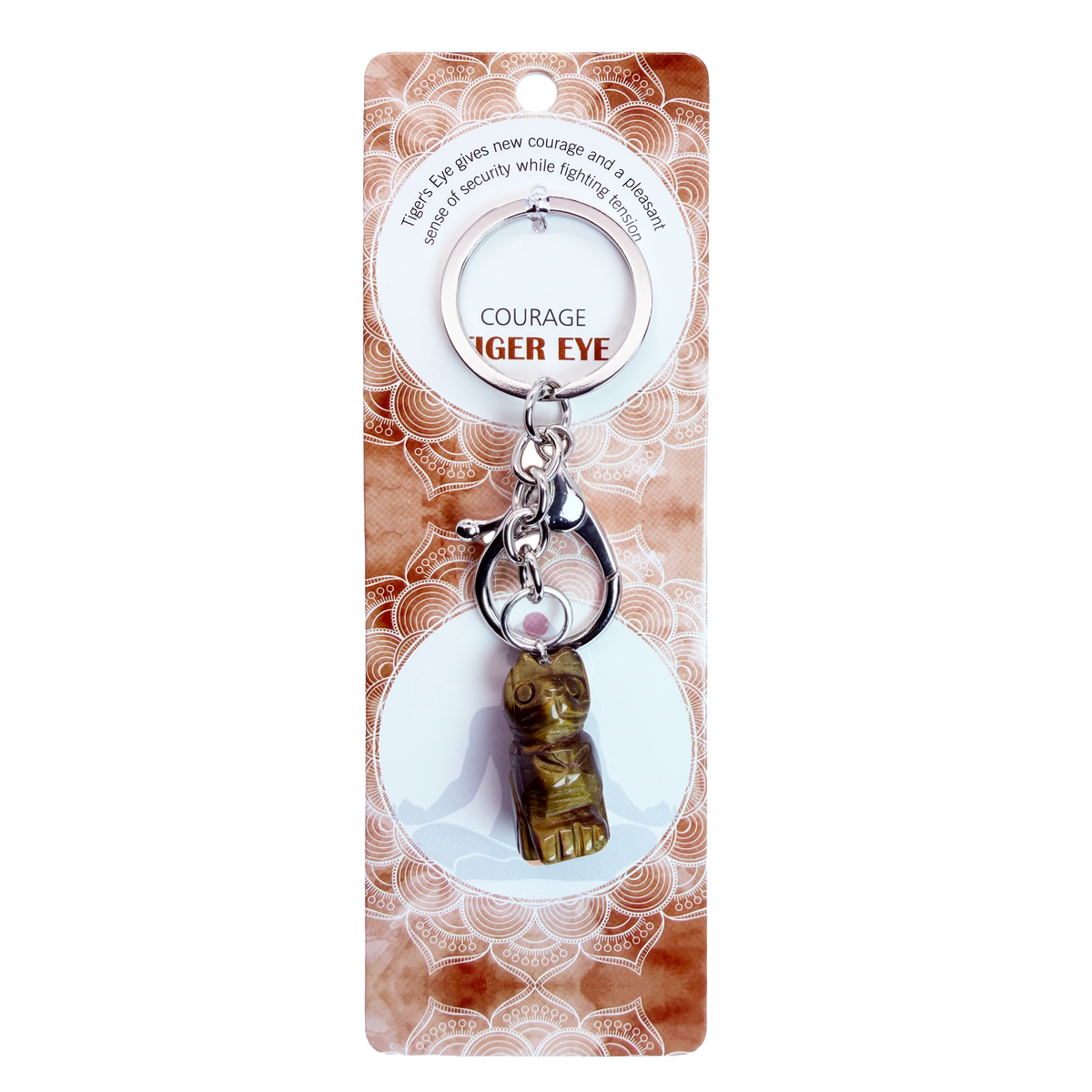 027 - Natural Cat Stone Keychain 1 Pcs