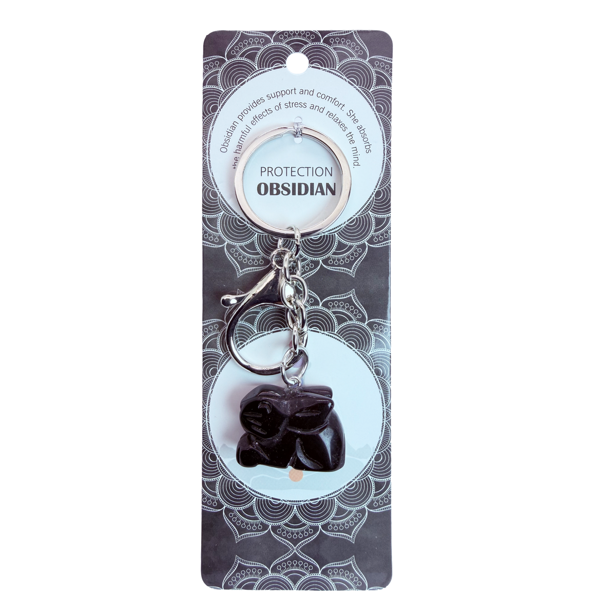 028 - Natural Rabbit Stone Keychain 1 Pcs