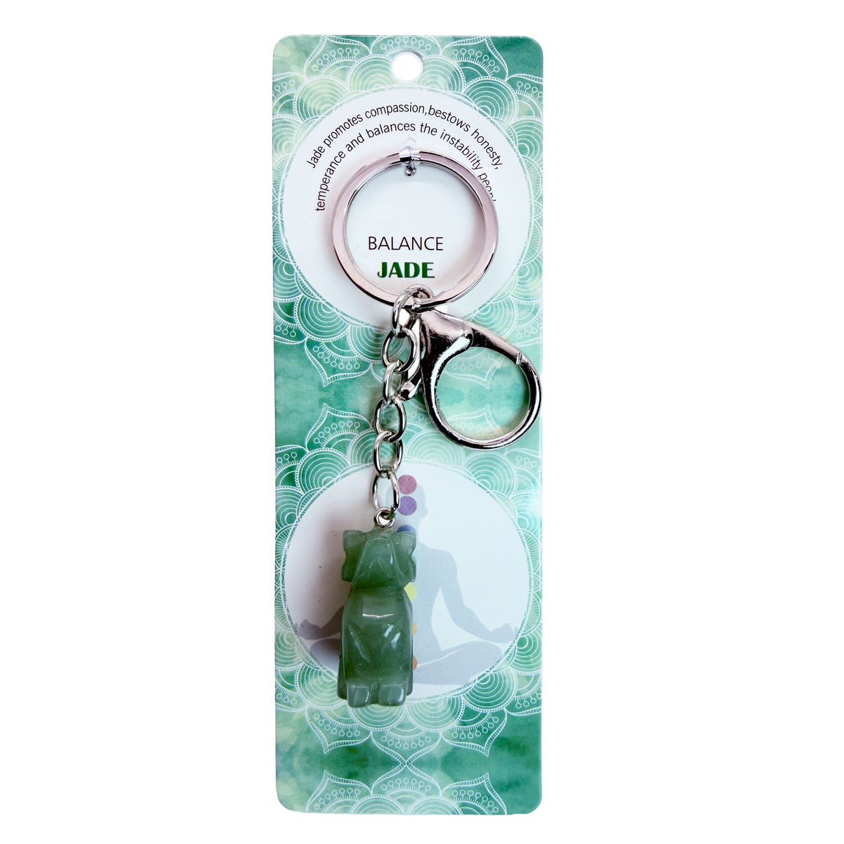 026 - Natural Dog Stone Keychain 1 Pcs