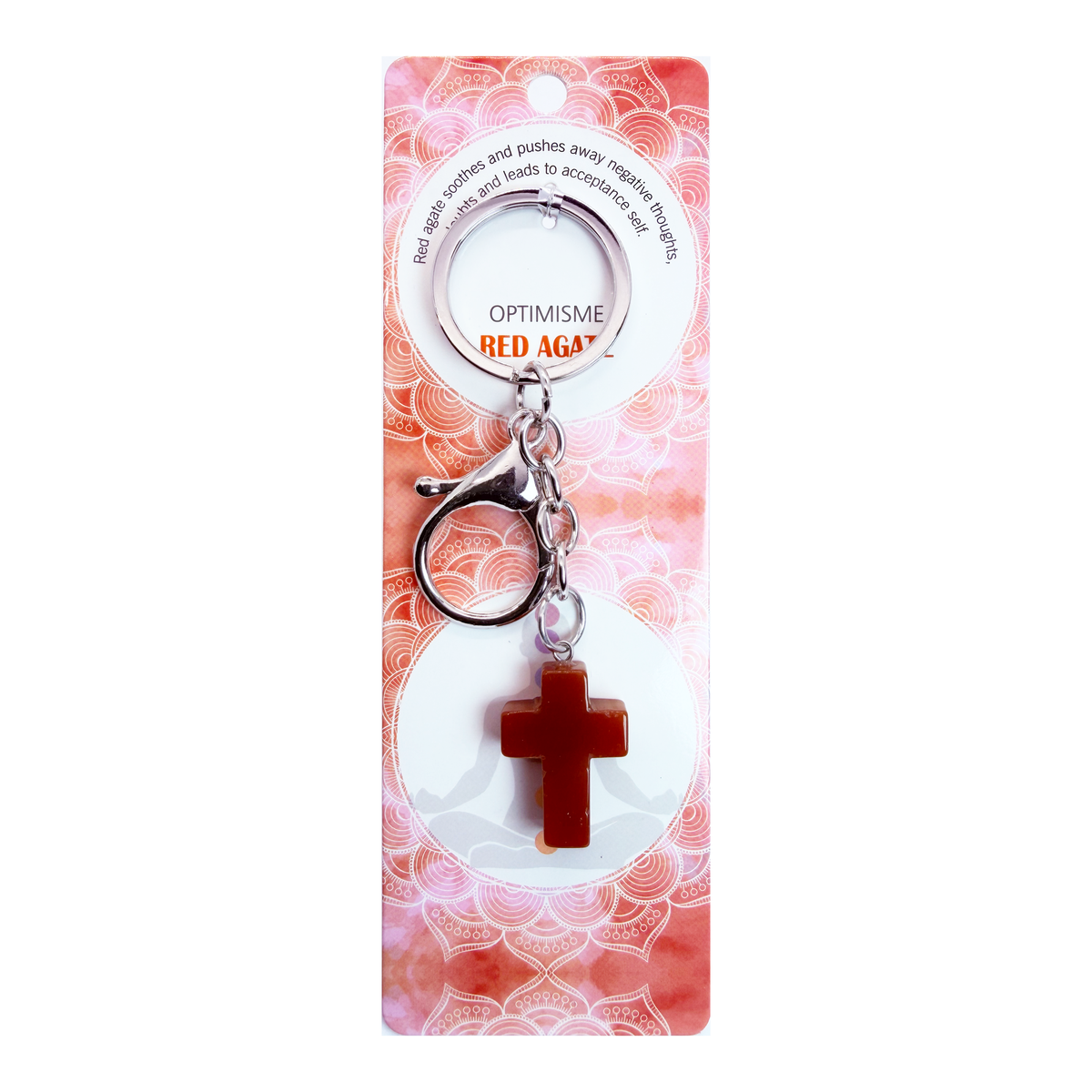 029 - Natural Cross Stone Keychain 1 Pcs