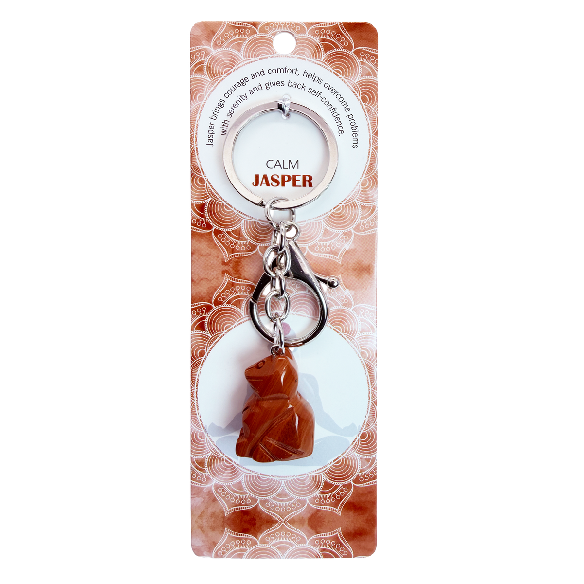 027 - Natural Cat Stone Keychain 1 Pcs