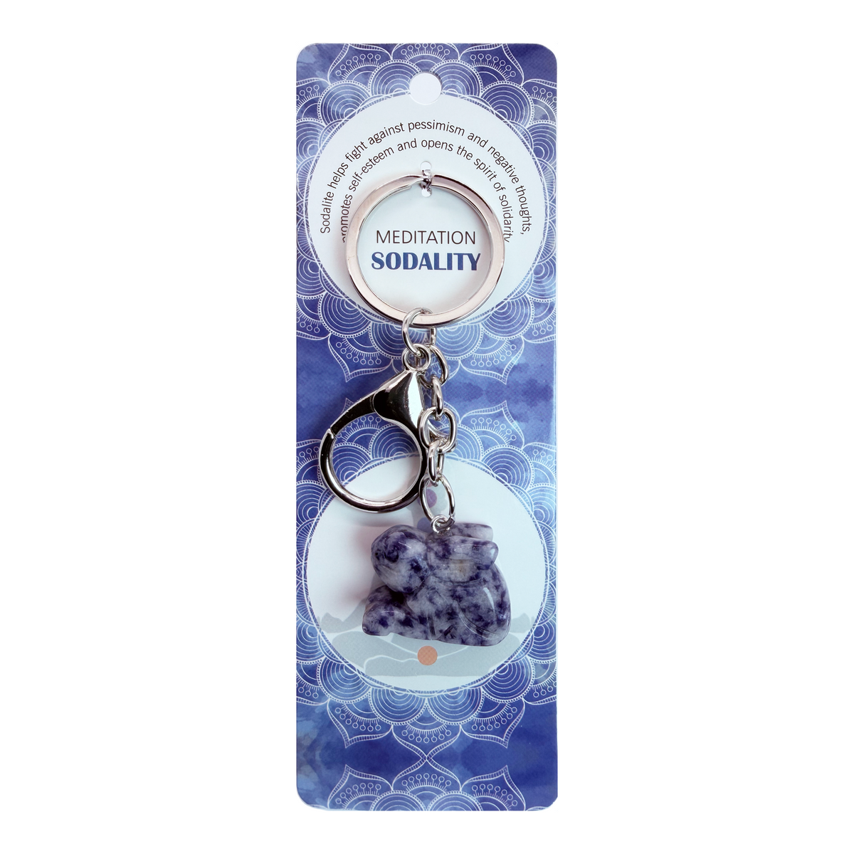 028 - Natural Rabbit Stone Keychain 1 Pcs