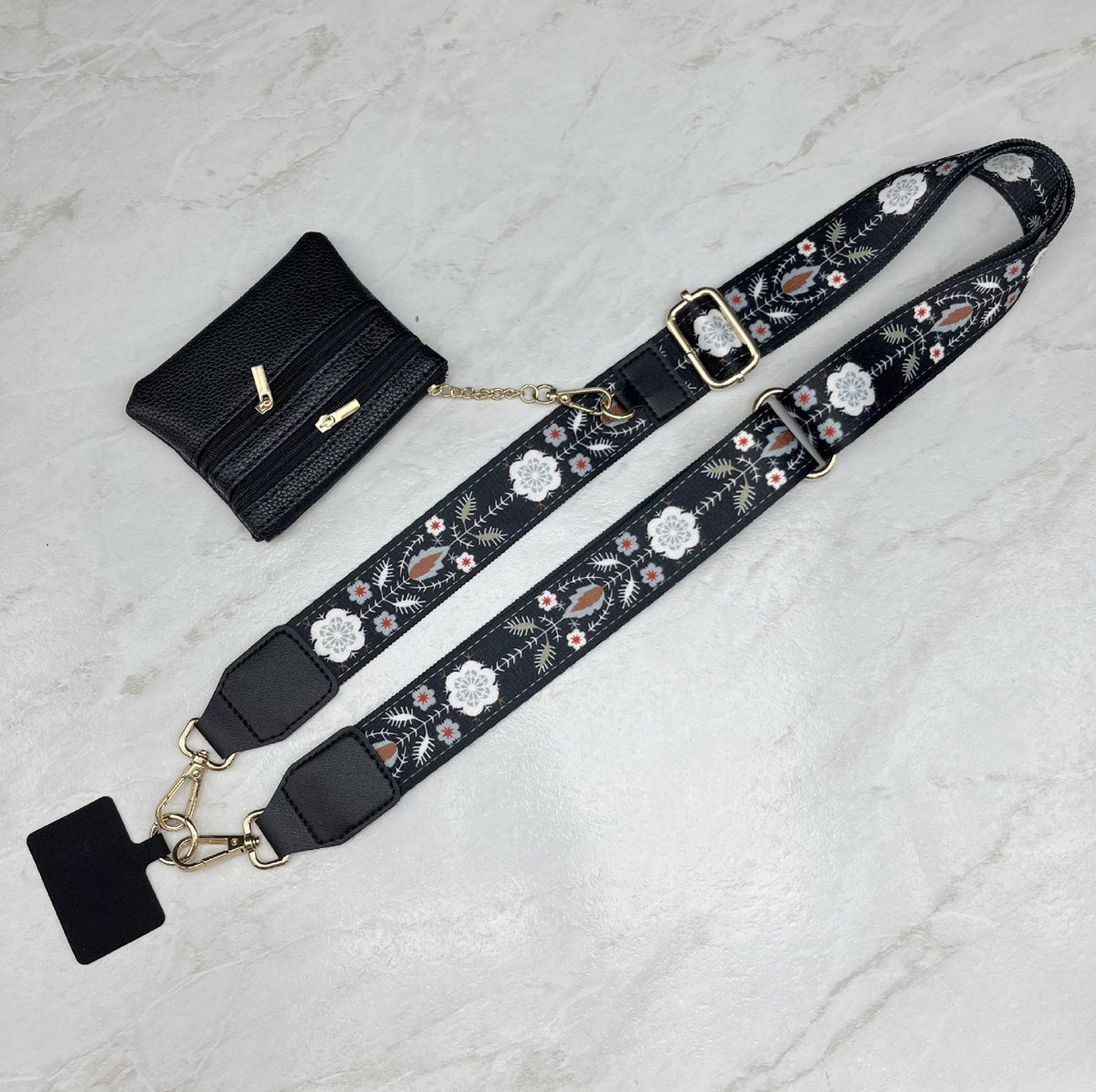 032 - Long Keeper Phone Strap Crossbody with Zipper Wallet Phone Chain