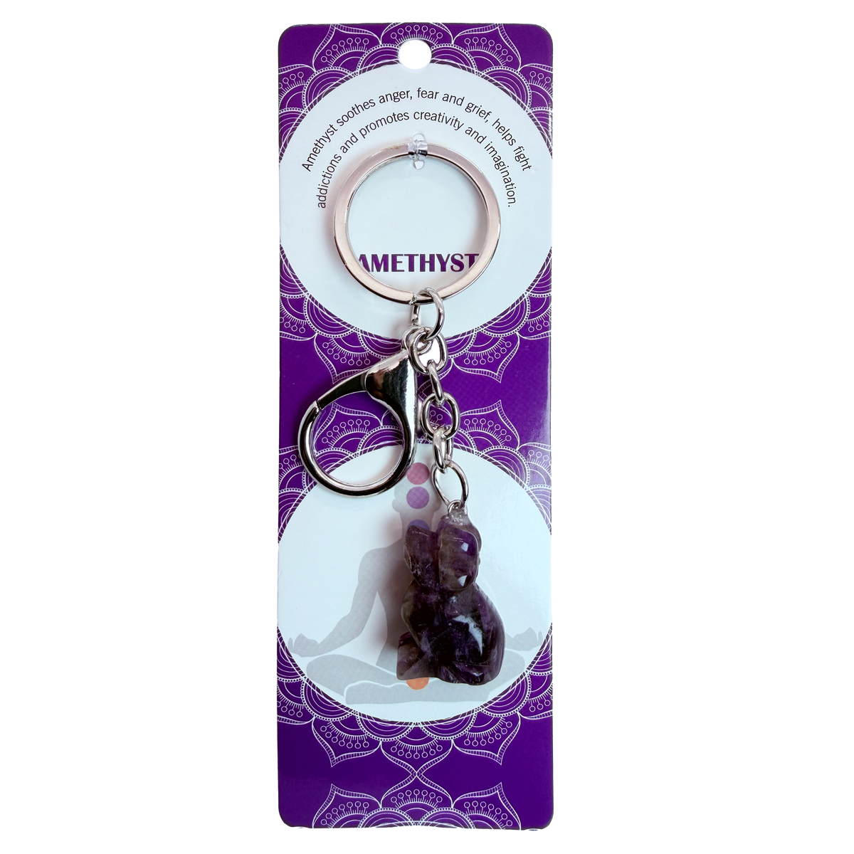 026 - Natural Dog Stone Keychain 1 Pcs