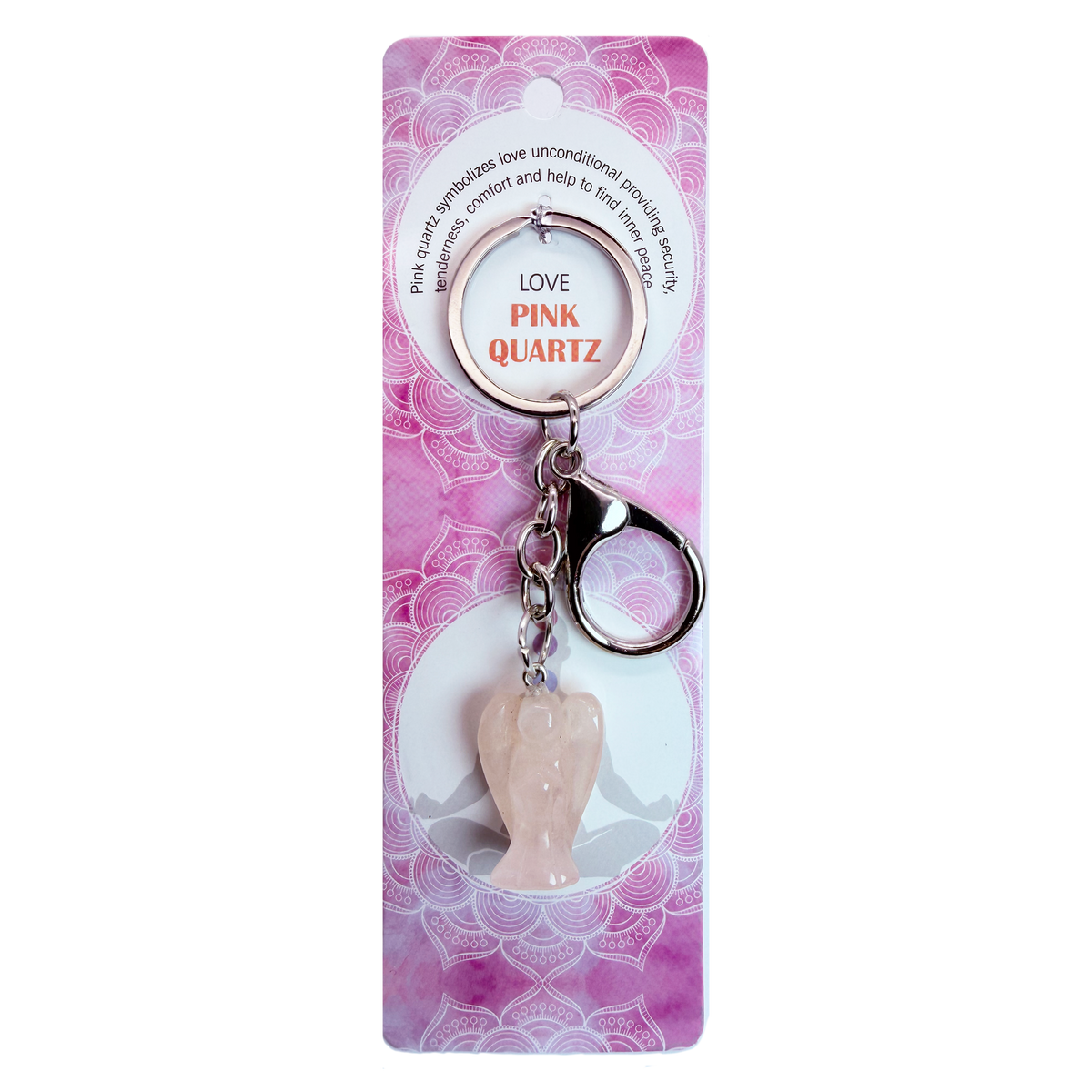 022 - Natural Angel Stone Keychain 1 Pcs