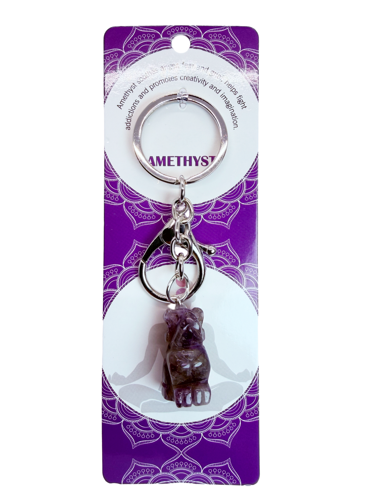 026 - Natural Dog Stone Keychain 1 Pcs