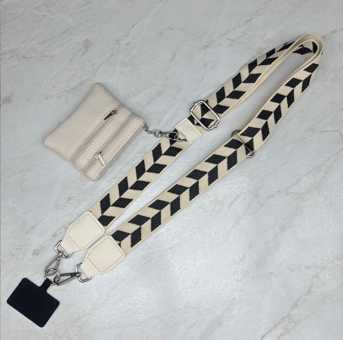 032 - Long Keeper Phone Strap Crossbody with Zipper Wallet Phone Chain