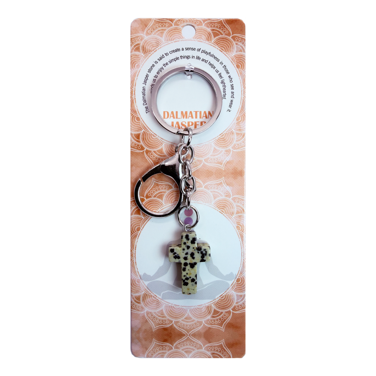 029 - Natural Cross Stone Keychain 1 Pcs