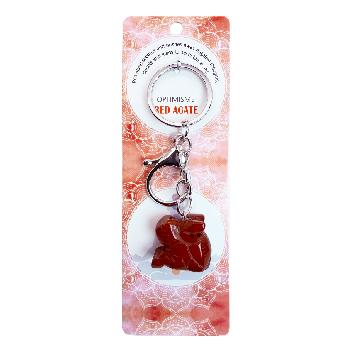 028 - Natural Rabbit Stone Keychain 1 Pcs