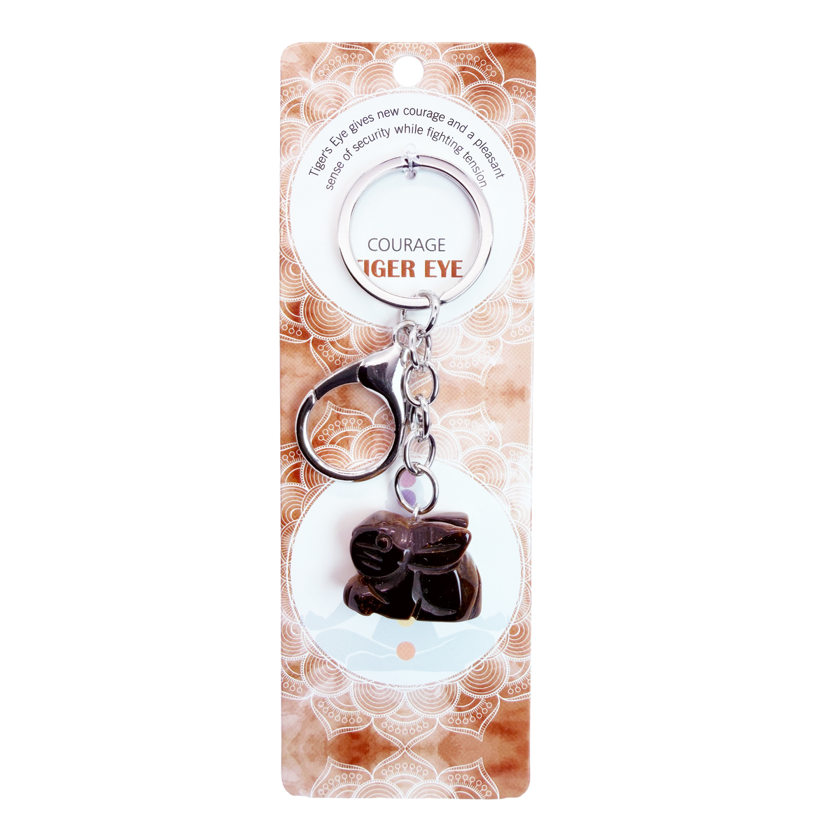 028 - Natural Rabbit Stone Keychain 1 Pcs