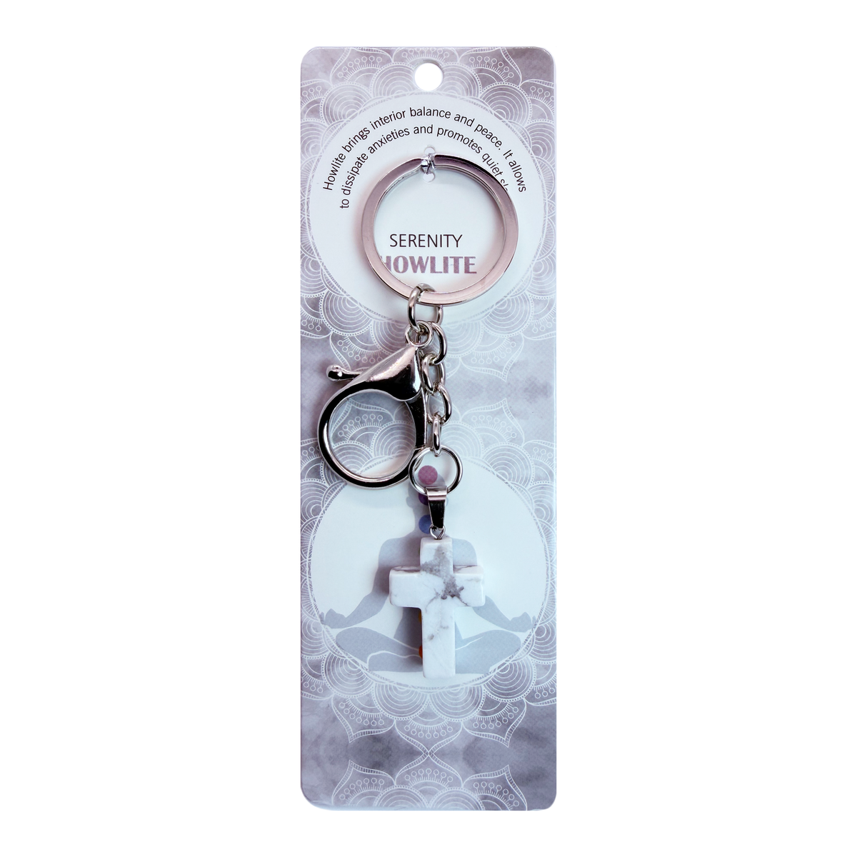 029 - Natural Cross Stone Keychain 1 Pcs