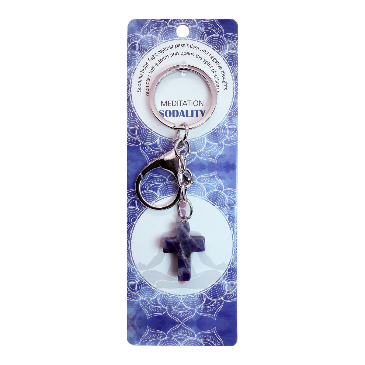 029 - Natural Cross Stone Keychain 1 Pcs