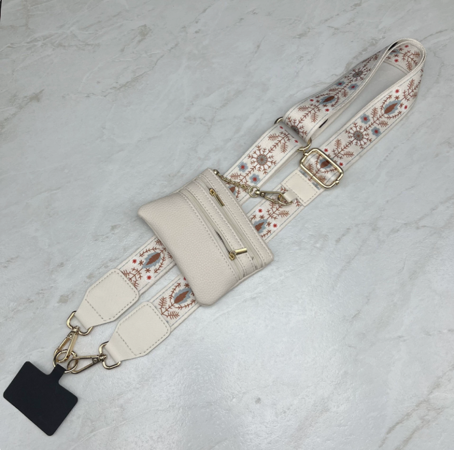 032 - Long Keeper Phone Strap Crossbody with Zipper Wallet Phone Chain