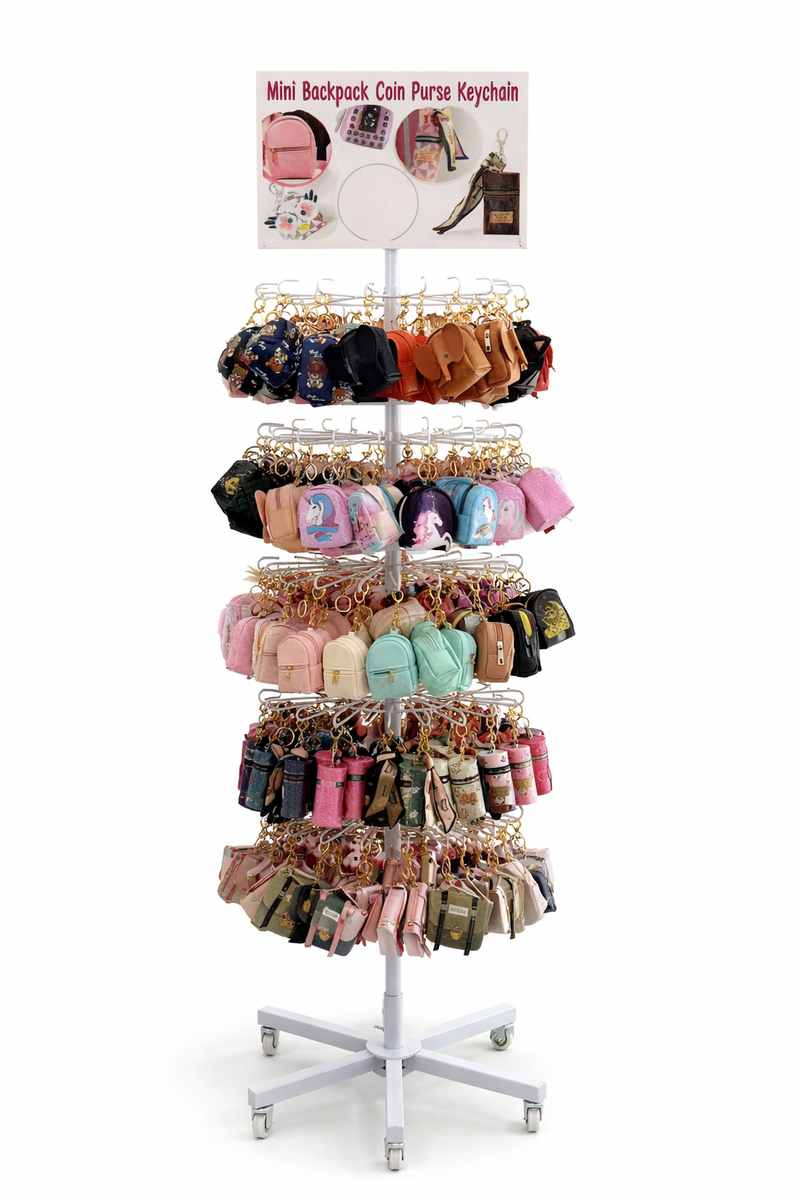 Mini Backpack /Lipstick Coin Purse Keychain Full Display           Item No.: BWN1011 PRICE: $1200