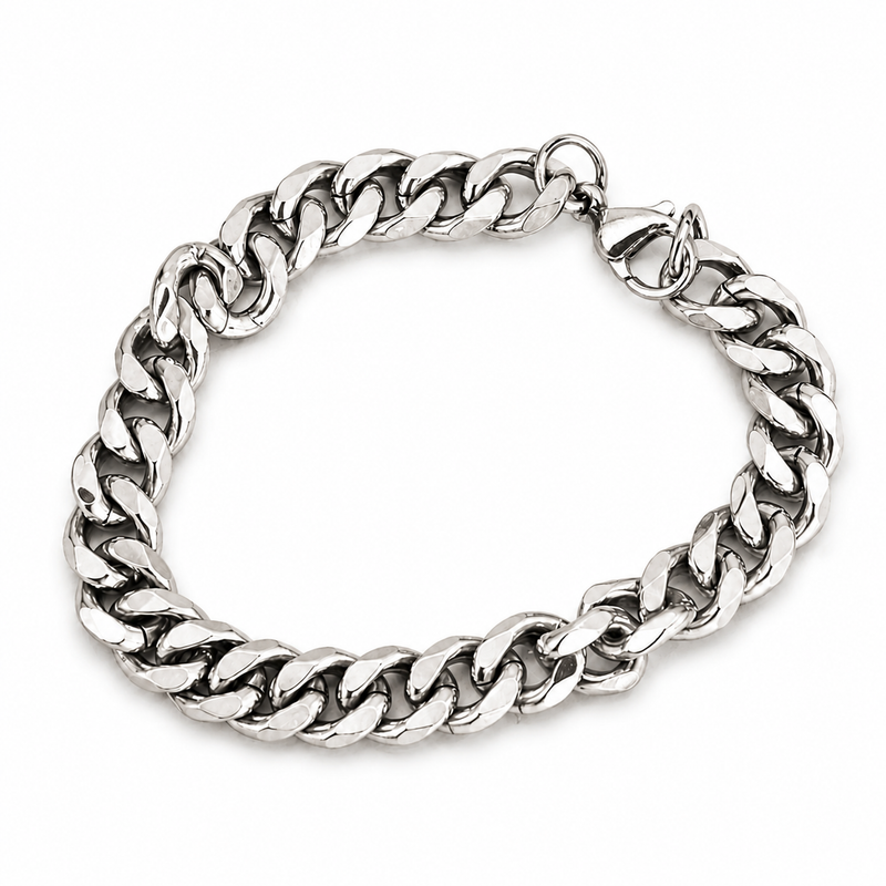 Silver Cuban Curb Chain Bracelet