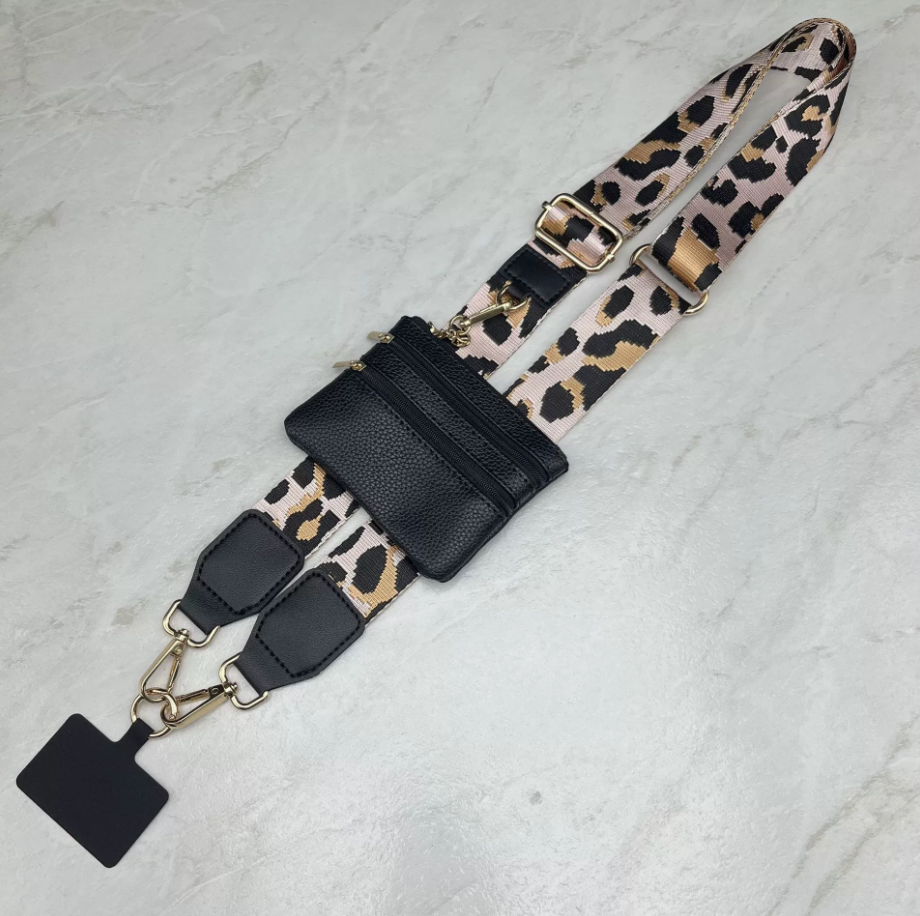 032 - Long Keeper Phone Strap Crossbody with Zipper Wallet Phone Chain