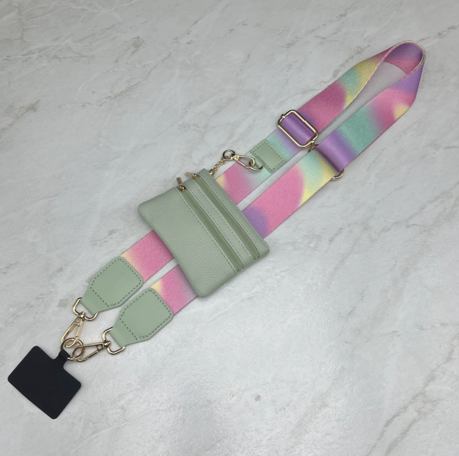 032 - Long Keeper Phone Strap Crossbody with Zipper Wallet Phone Chain