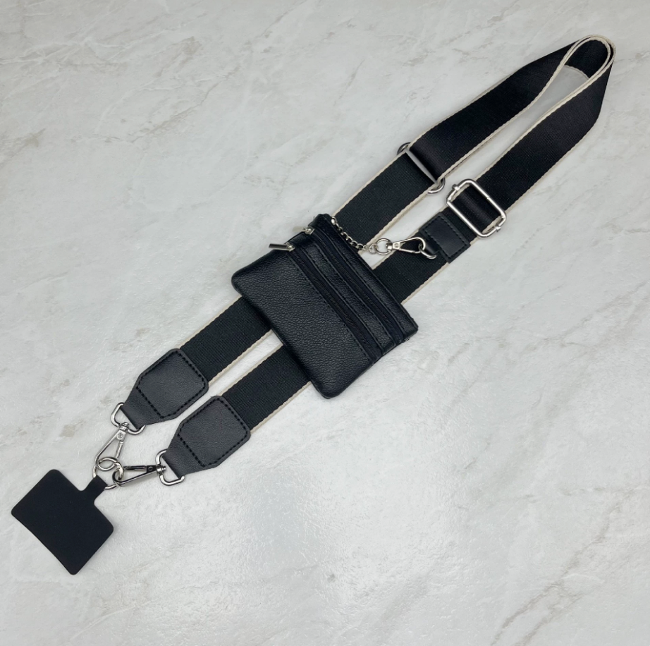 032 - Long Keeper Phone Strap Crossbody with Zipper Wallet Phone Chain