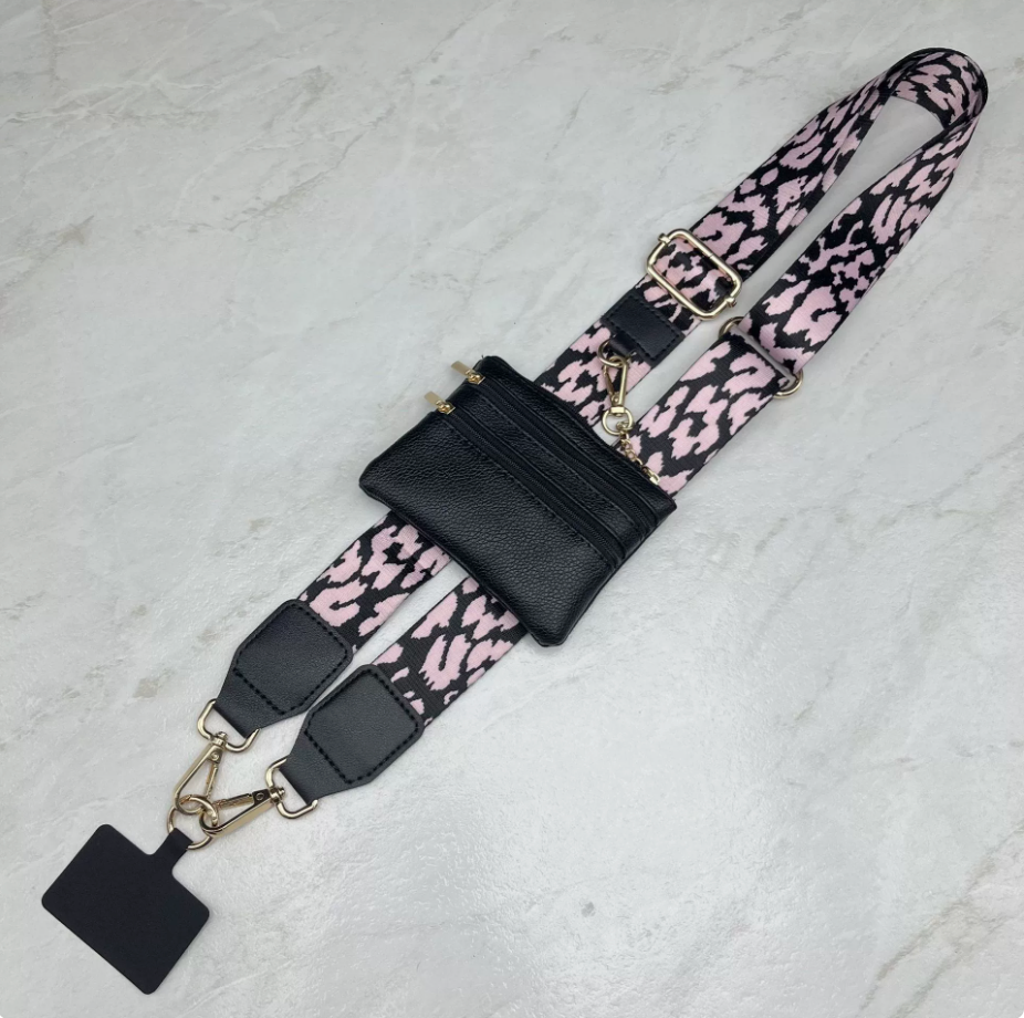 032 - Long Keeper Phone Strap Crossbody with Zipper Wallet Phone Chain