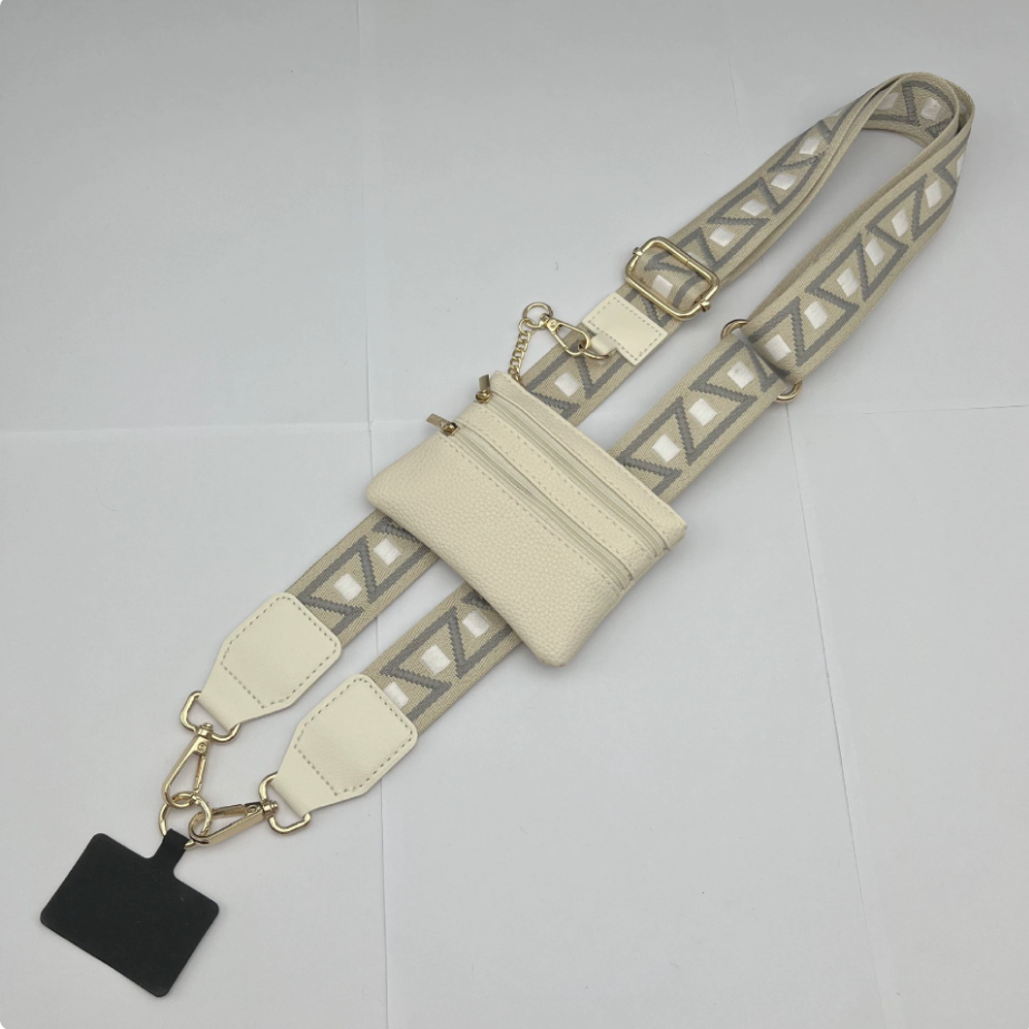 032 - Long Keeper Phone Strap Crossbody with Zipper Wallet Phone Chain