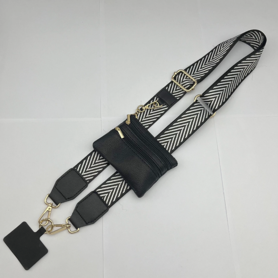 032 - Long Keeper Phone Strap Crossbody with Zipper Wallet Phone Chain