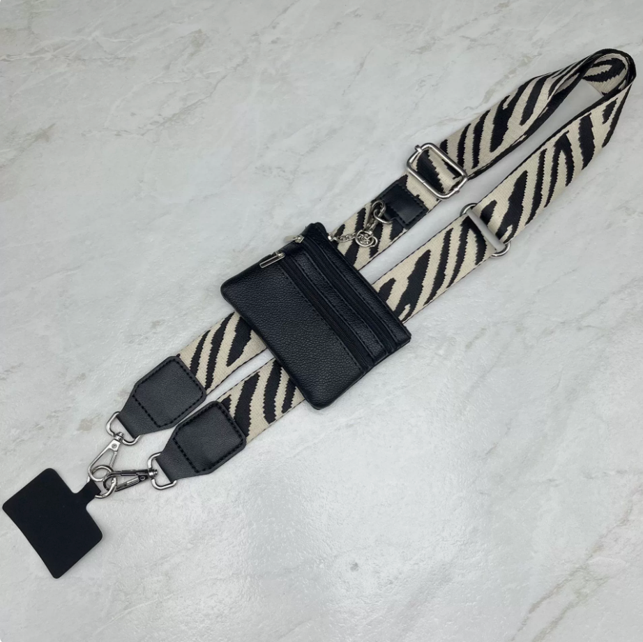 032 - Long Keeper Phone Strap Crossbody with Zipper Wallet Phone Chain