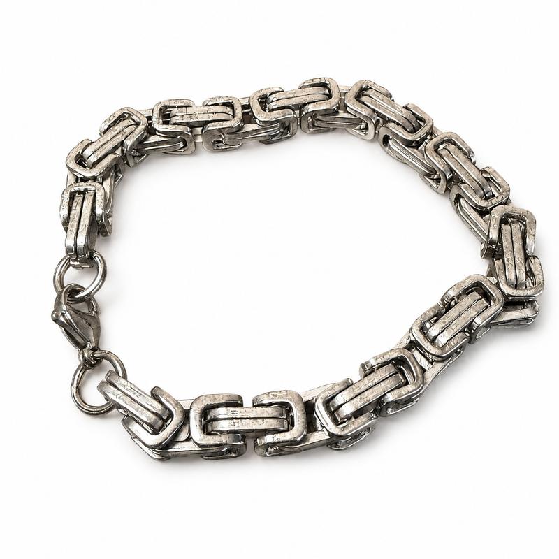 Silver Kings Byzantine Chain Bracelet