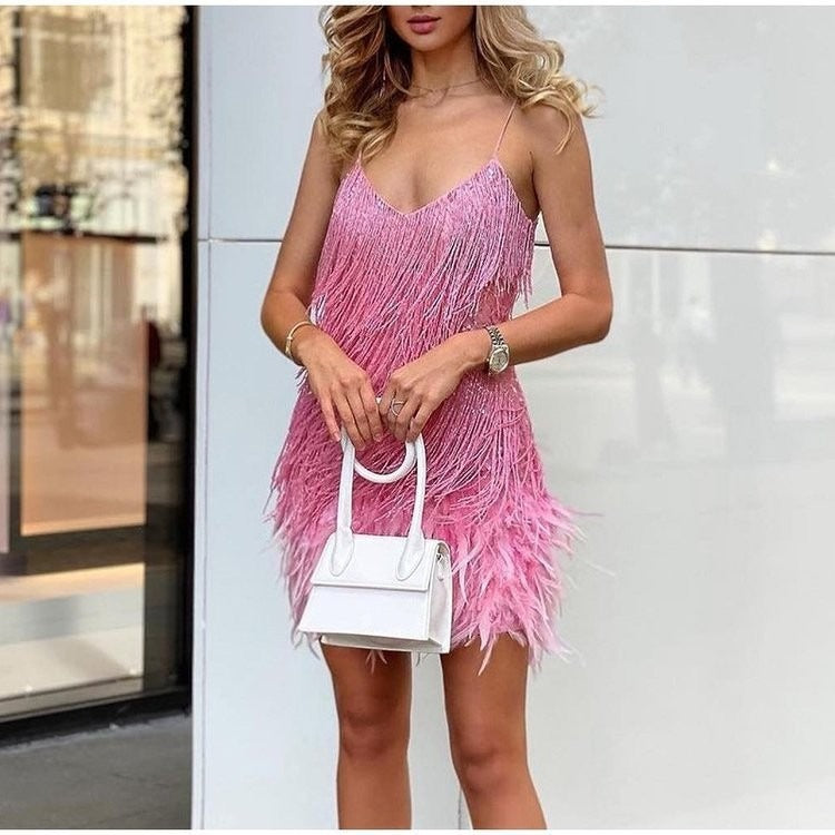 Tassel Sequin Sexy Dress BND4
